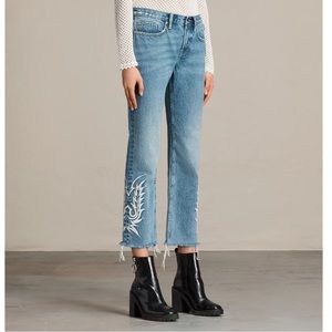 All Saints Philly embroidered western jeans